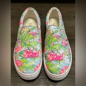 Lilly Pulitzer Women’s Floridita Flamingo Vacation Slip-On Sneaker Shoe size 10